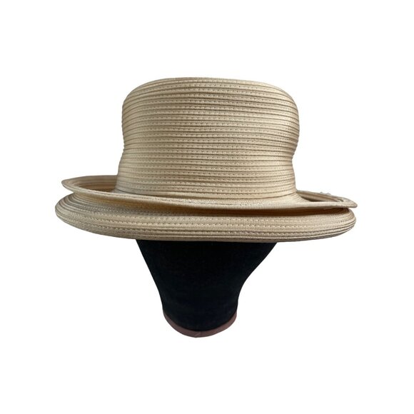 Frank Olive Accessories - Vintage Frank Olive Gold Standard Neiman Marcus Breton Woven Kentucky Derby Hat